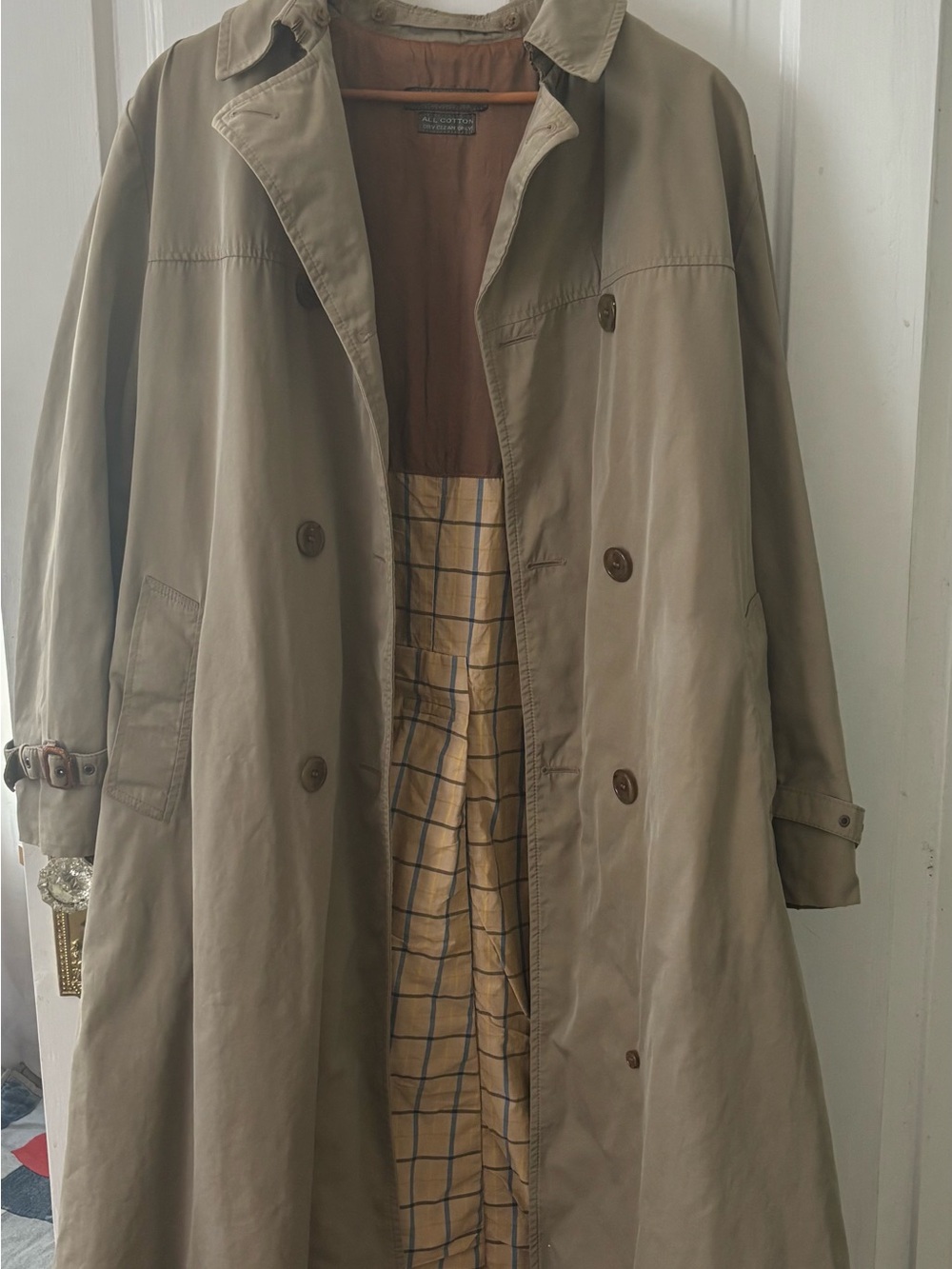 Vintage khaki Made in England Brooks Brothers trench coat w/ removable liner